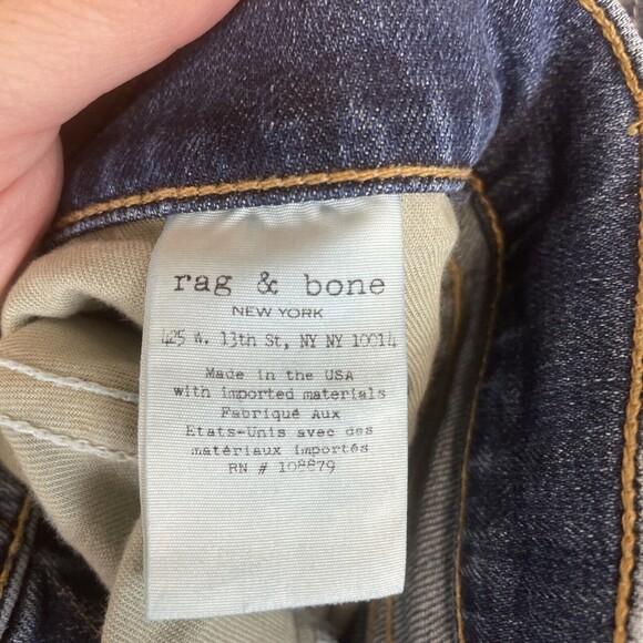 RAG & BONE Torn Knees Distressed Tomboy Skinny Jeans Low Rise Womens Sz 25 - Picture 9 of 9